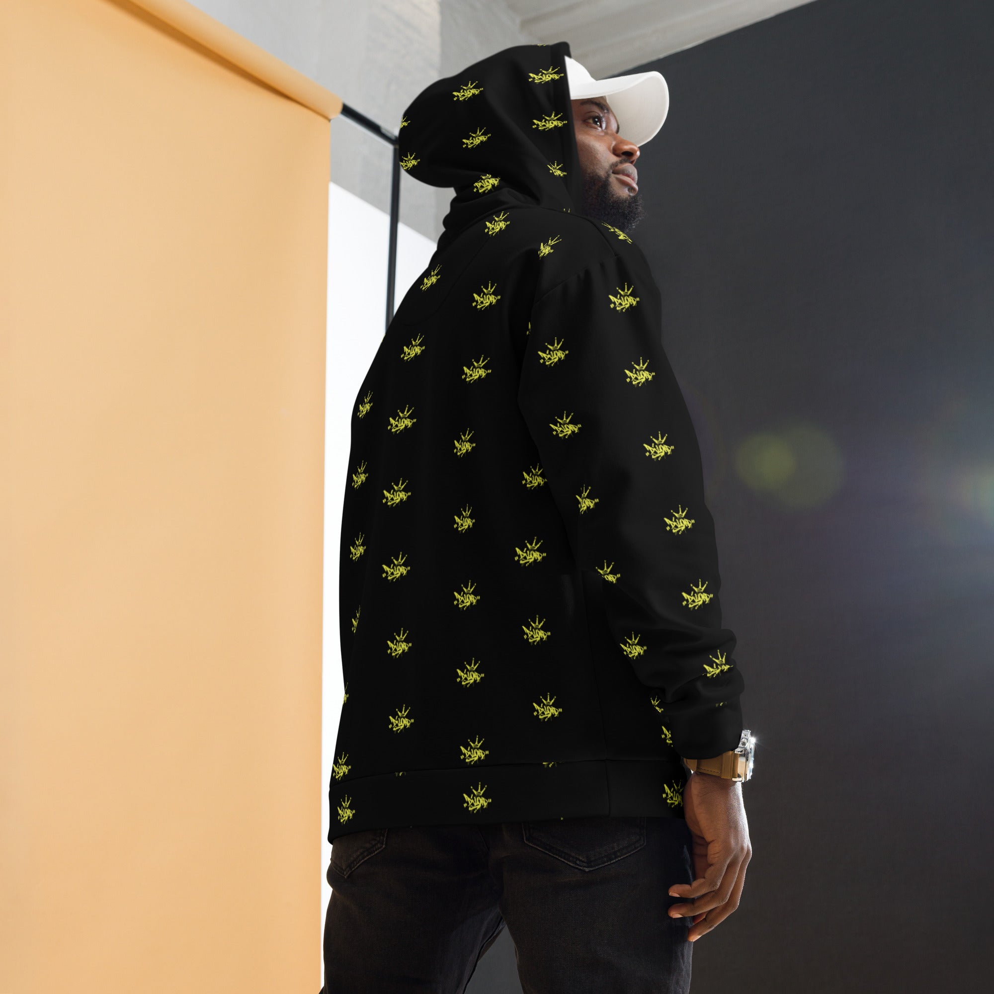 Black yellow hoodie hotsell