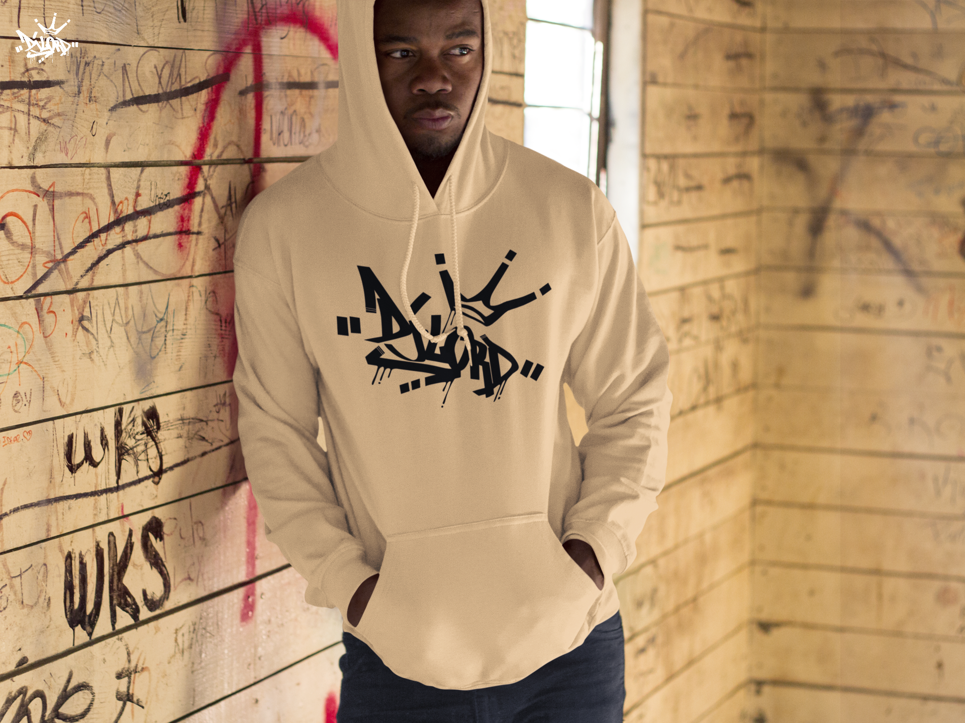 Grand Hoodie Desert Sand an Black DJ Lord Apparel